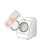 洗濯器と洗濯ネットの画像