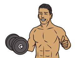 筋肉ムキムキのジムのトレーナーの画像